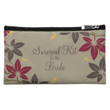 Autumn Leaves Bride Survival Kit Cosmetic Bag