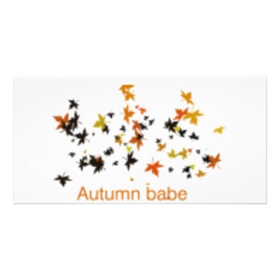 Autumn Leaves cute design! Photo Card Template by angeria
