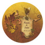 Autumn Leaves Fall Wedding Sticker Favour