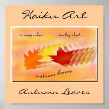 Autumn Leaves Haiku Art Print