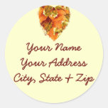 Autumn leaves heart address sticker