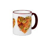 Autumn leaves heart coffee mug