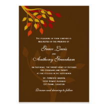 Autumn Leaves in Gold, Orange, Red Invitation