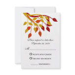 Autumn Leaves in Gold, Orange, Red RSVP Cards Custom Invite