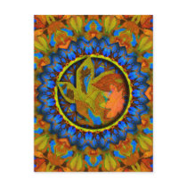 Autumn Leaves on Blue Postcards