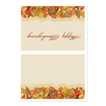 Autumn Leaves Place Card Business Card Templates