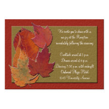 Autumn Leaves Reception Enclosure Card Business Card Template