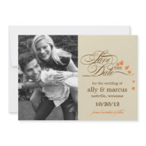 Autumn Leaves Save The Date Announcement