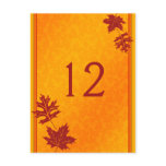 Autumn Leaves Table Number Card postcards