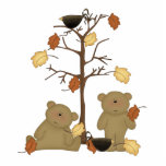 autumn leaves teddy bears photo sculptures