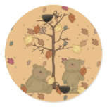 autumn leaves teddy bears sticker