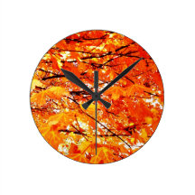 Autumn Leaves Wall Clock