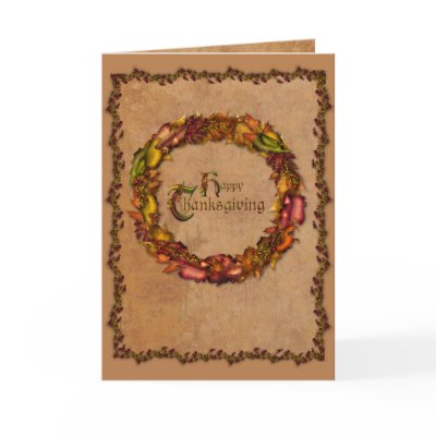 Autumn Leaves Wreath Greeting Card by RainbowCards