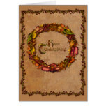Autumn Leaves Wreath Greeting Card
