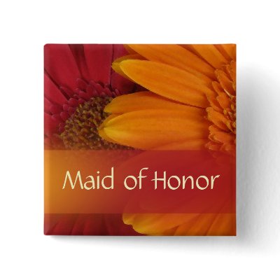 Autumn Maid of Honour Pin / Button by perfectpostage