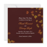 Autumn Maple Leaf Wedding Save the Date -Brown Custom Invite