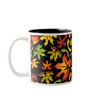 autumn maple leaves mug by VioDeSign