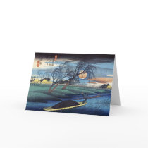 Autumn Moon at Seba, Hiroshige Cards