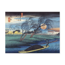 Autumn Moon at Seba, Hiroshige Post Cards
