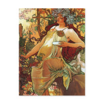 Autumn, Mucha Postcard