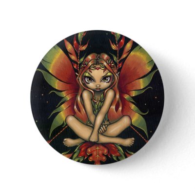 "Autumn Night Fairy" Button by strangeling