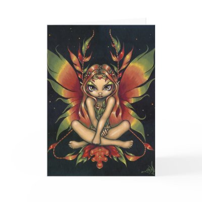 "Autumn Night Fairy" Greeting Card by strangeling