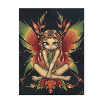 "Autumn Night Fairy" Postcard by strangeling