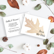 Autumn Oak Leaf Wedding Save the Date Postcard