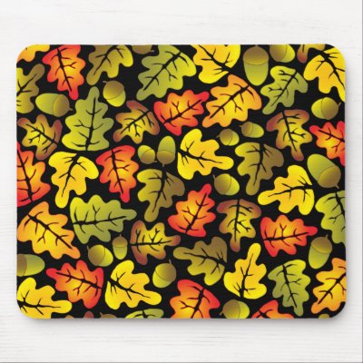 autumn oak leaves mouse pads by VioDeSign