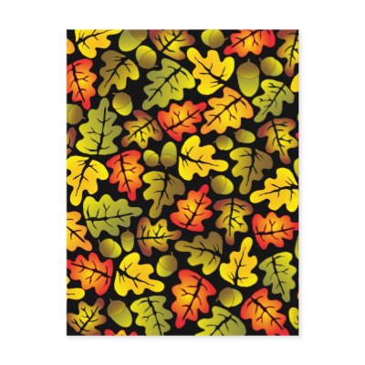 autumn oak leaves post cards by VioDeSign