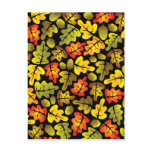 autumn oak leaves post cards