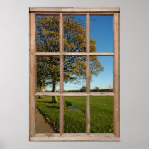 Autumn Park View from a Window Posters