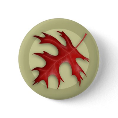 Autumn Pin Oak Leaf Button by jamieco
