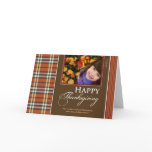 Autumn Plaid Family Thanksgiving Card (red)