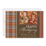Autumn Plaid Family Thanksgiving Card (red)