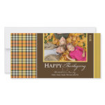 Autumn Plaid Thanksgiving Photocard (gold) Photo Card Template