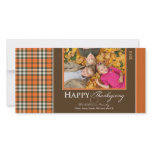 Autumn Plaid Thanksgiving Photocard (orange) Photo Card