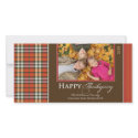 Autumn Plaid Thanksgiving Photocard (red)