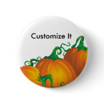 Autumn Pumpkin Customisable Button