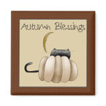 Autumn Pumpkins · Cat,  Pumpkin & Moon Fridge Magnet