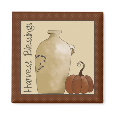 Autumn Pumpkins · Pottery Jug & Pumpkin Fridge Magnet by CSCountry