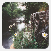 Autumn River Square Stickers