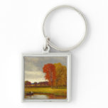 Autumn River Trees Painting Keychain