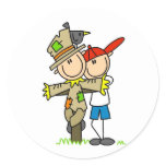 Autumn Scarecrow Round Sticker
