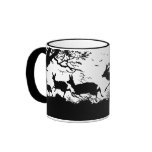 Autumn Scene Deer on a Hillside in Silhouette Mugs
