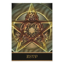 Autumn Shades Pentacle RSVP Cards Invitations