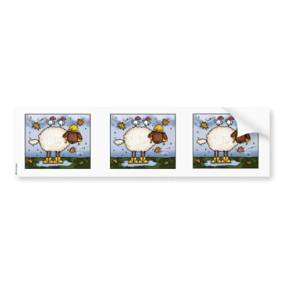 autumn sheep scrapbook sticker bumper sticker by cfkaatje