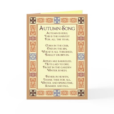 Autumn Song Thanksgiving Poem Greeting Cards by AngelCityArt