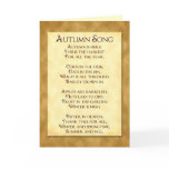 Autumn Song Thanksgiving Poem Invitation Cards