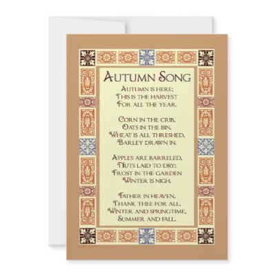 Autumn Song Thanksgiving Poem Personal Invitations by AngelCityArt